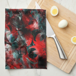 Pano De Prato Noite com as folhas vermelhas sujas caídas nas cin