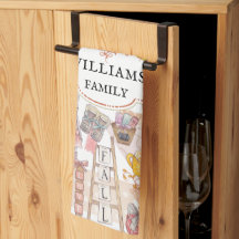 Nome Personalizado da Família Autumn Watercolor