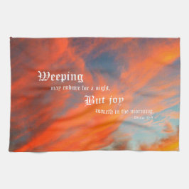 Pano De Prato Nuvens de setembro com Salmo 30:5