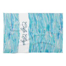 Ondas de Praia Nome Personalizado Aquarela Novidad