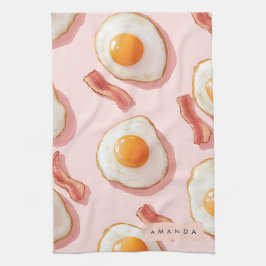 Pano De Prato Ovos Pintados Personalizados e Padrões de Bacon