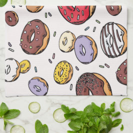 Pano De Prato Padrão contínuo de Donuts