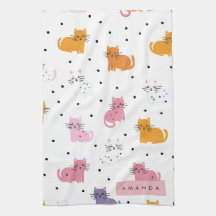 Padrão de Cat Playful Personalizado com Bolinhas