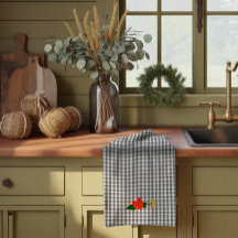 Padrão de flor silvestre simples em cinza tartan