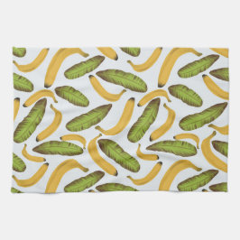 Pano De Prato Padrão de Folha de Banana Tropical