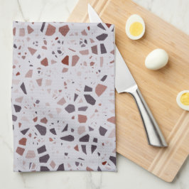 Pano De Prato Padrão de Impressão de Terrazzo Rosa Moderno