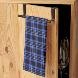 Pano De Prato Padrão de Xadrez do Tartan Azul Escuro Moderno