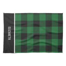 Padrão de Xadrez Verde e Negro Moderno Elegante