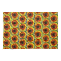 Padrão Floral de Girassol Amarelo e Bronze
