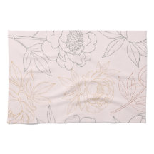 Padrão Floral Elegante Blush Rosa e Dourado Peony