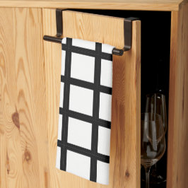 Pano De Prato Painel da Janela Preta e Branca