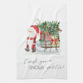 Pano De Prato Papai Noel Fofo, Trenó, Presentes