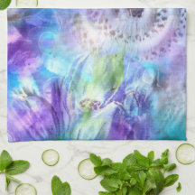Pastel Cores Whimsical Abstrato Azul Roxo Verde