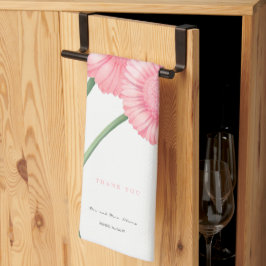 Pano De Prato Peach Chrysanthemum Obrigado