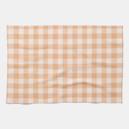 Pano De Prato Peach White Checkered Gingham Patterno