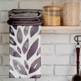 Pano De Prato Pétalas florais de cor aquosa - roxo e cinzas