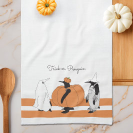 Pano De Prato Pinguim Abóbora Fofa Personalizado Halloween Diver