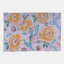 Pano De Prato Pink Floral Kitchen Towel
