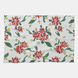 Pano De Prato Poinsettias for all seasons kitchen towel