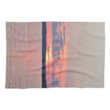 Por do sol do Vermilion do lago