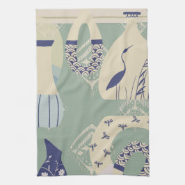 Pano De Prato Potência Tranquila Inspirada Asiática, Pelicano