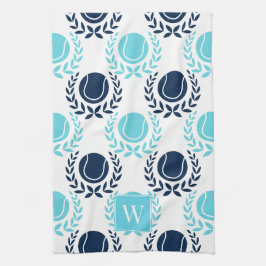 Pano De Prato Preppy Tennis Laurel Wreath - Navy & Turquoise