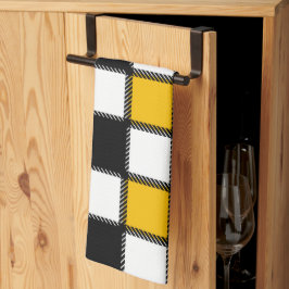 Pano De Prato Preto com Tartan Amarelo