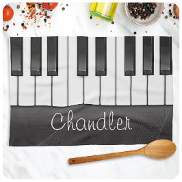 Pano De Prato Professor de Música Teclas Piano Nome Personalizad