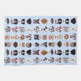 Pano De Prato Rostos De Cachorro Do Quarto De Julho