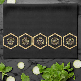 Pano De Prato RPG Dice | Dourada Fantasy Tabletop Retro PnP Game