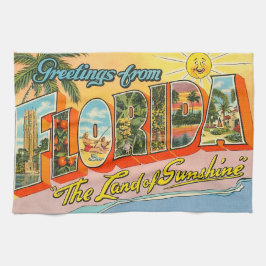 Pano De Prato Saudações Vintage Florida