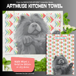 Pano De Prato SHADY LADY -blue chow  - ArtMuse Kitchen Towels 