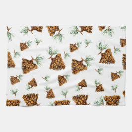 Pano De Prato Siberian Pinecone Pattern Towel