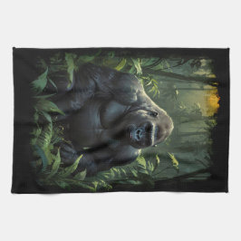 Pano De Prato Silverback Gorilla na Selva do Ruanda