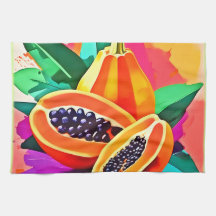 Sliced Papaya Pop Art