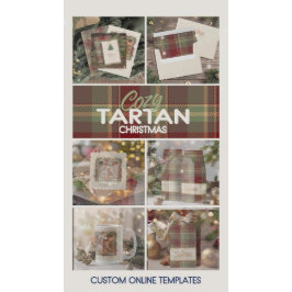 Pano De Prato Tartan Feliz Natal Moldura Dourada ID1141A