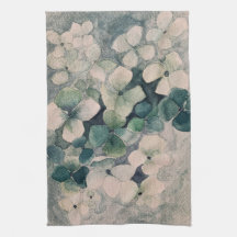 Teal Hydrangeas Kitchen Towel