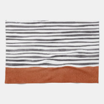 Terracotta e Black White Stripes  