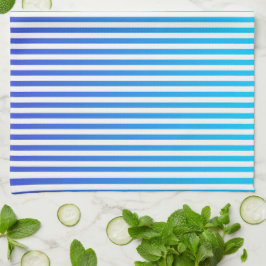 Pano De Prato Tiras de Ombre Azul Minimalistas Modernas