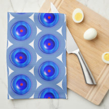 Toalhas de cozinha - Círculos concentrados em azul