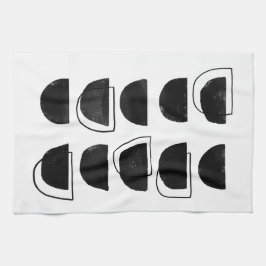 Pano De Prato Torres abstrato Black and White Kitchen