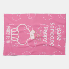 Pano De Prato Torres de cozinha rosa-assar felizes