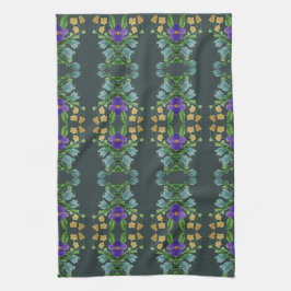 Pano De Prato Turquesa Profunda Floral