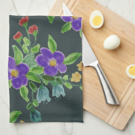 Pano De Prato Turquoise Artsy Floral