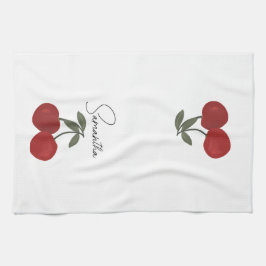 Pano De Prato Two Red Cherries Illustration | Cute Fruit Art 