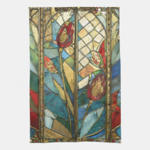 Vidro Vermelho Chefe Poppies no nascer do Sol