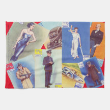 Vintage "Crime Club" Tea Towel