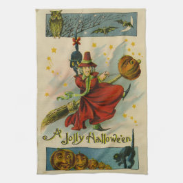 Pano De Prato Vintage Halloween Witch