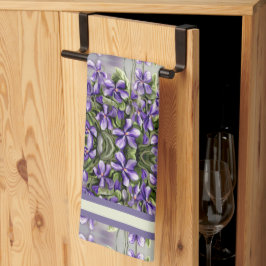 Pano De Prato violetas em vidro luar