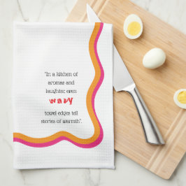 Pano De Prato Wavy Frame & Whimsical Quote